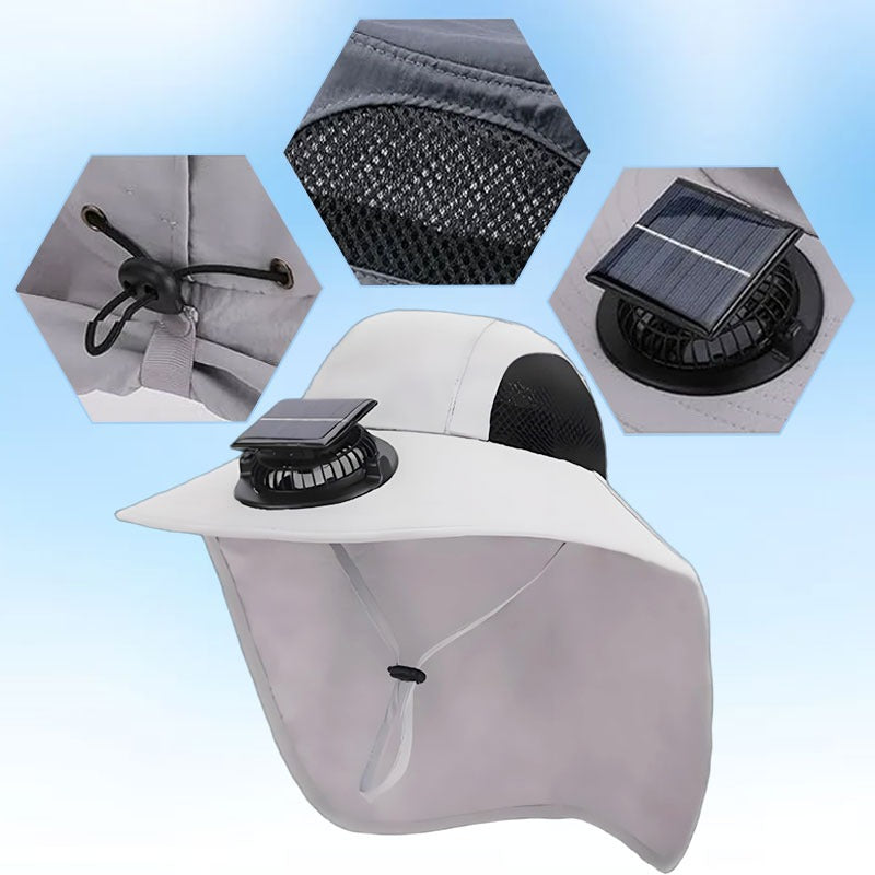 Nyári kötelező darab – napelemes ventilátoros sapka, UV-védelem, vízálló és légáteresztő, nem fülled be