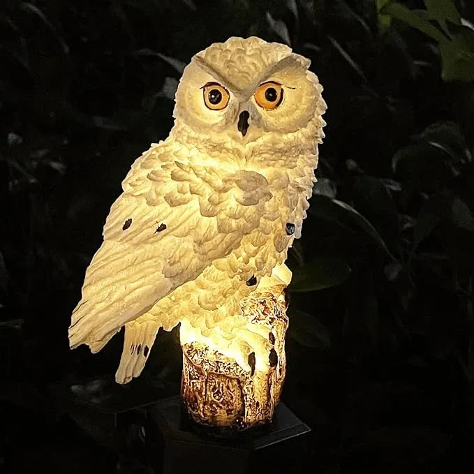 Szolár kerti világítás gyepre 🌿 | IP65 védettségű kültéri szolár járdavilágítás, bagoly alakú 🦉✨