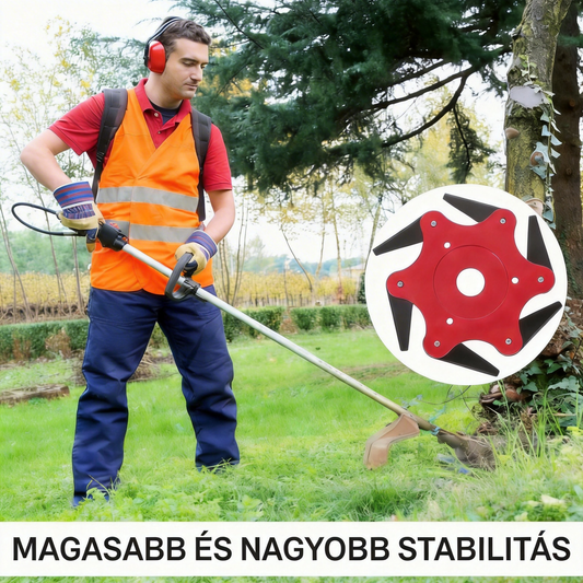 Megerősített és tartós univerzális 6 pengés fűnyíró kés🔥 erős fű- és bozótvágás, éles és hatékony 💪