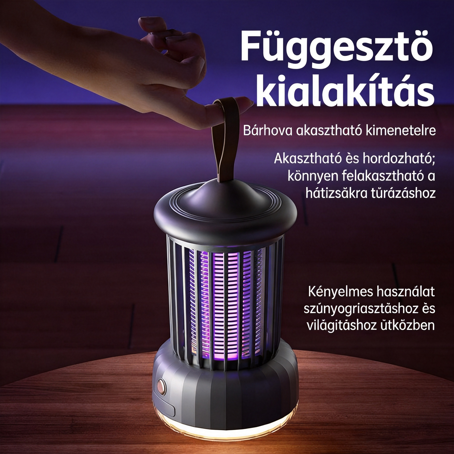 🦟 Felakasztható UV szúnyogirtó lámpa – hatékony, egészséges és vegyszermentes védelem ✨