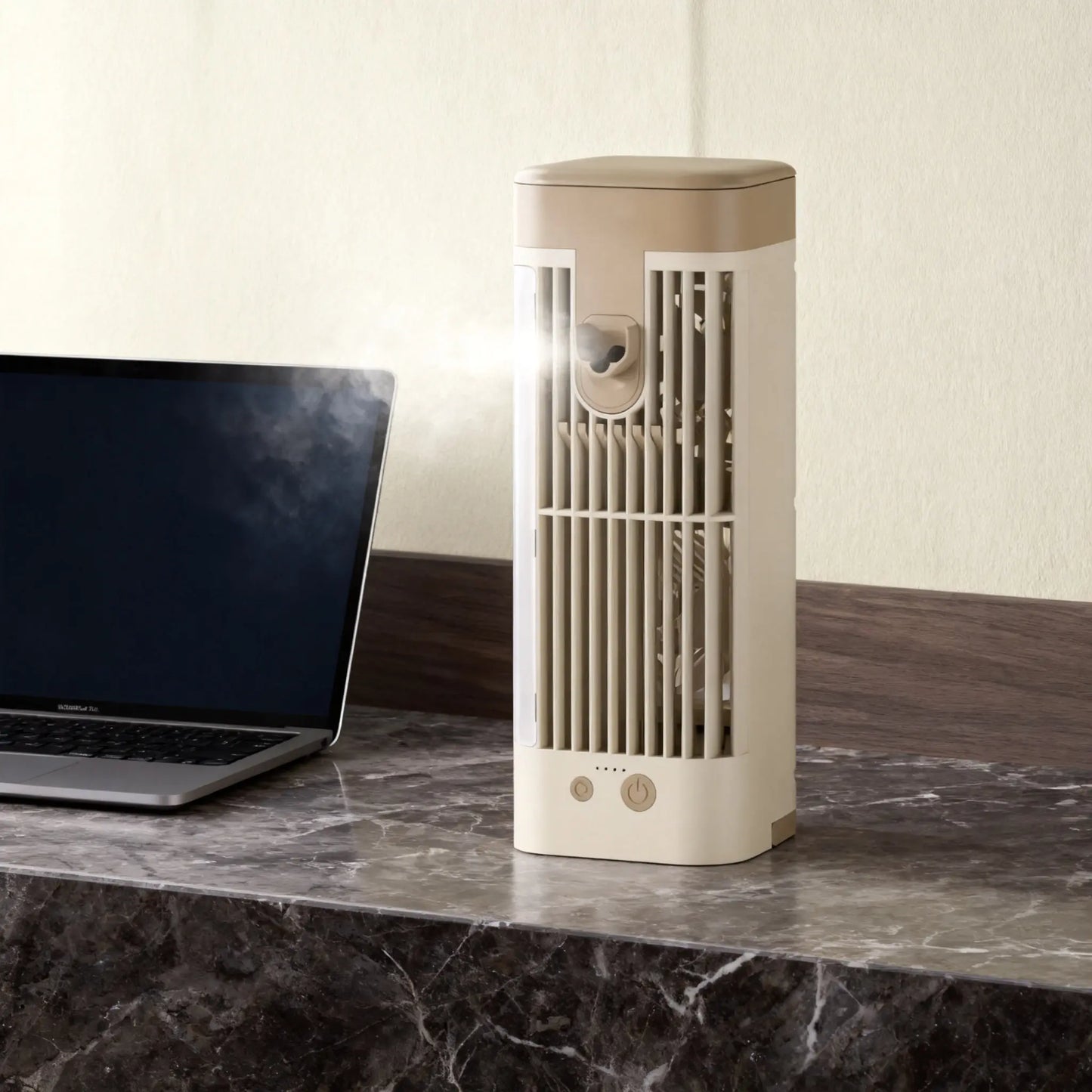 ❄️ USB Asztali Párologtatós Léghűtő LED Éjszakai Fénnyel – Jéggel Tölthető, Permetező Hűtőventilátor a Gyors Nyári Felfrissülésért